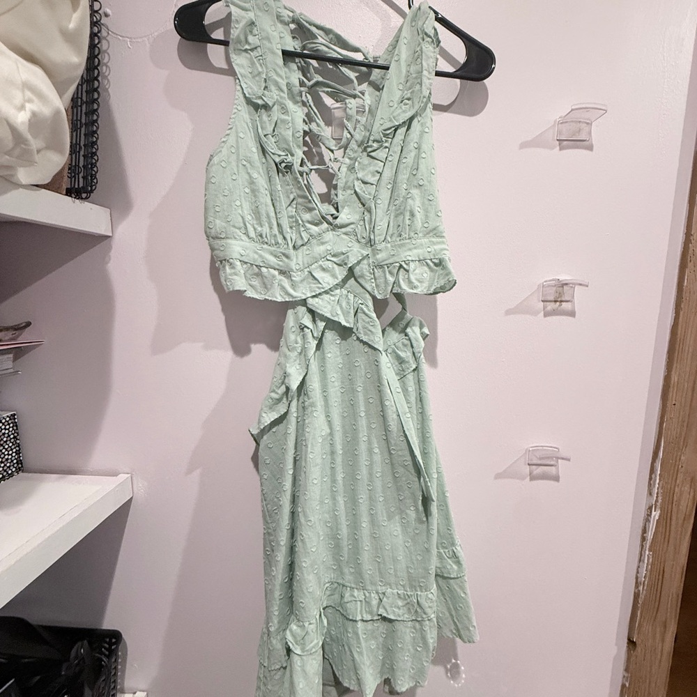 Altar'd State Light Green Backless Dress